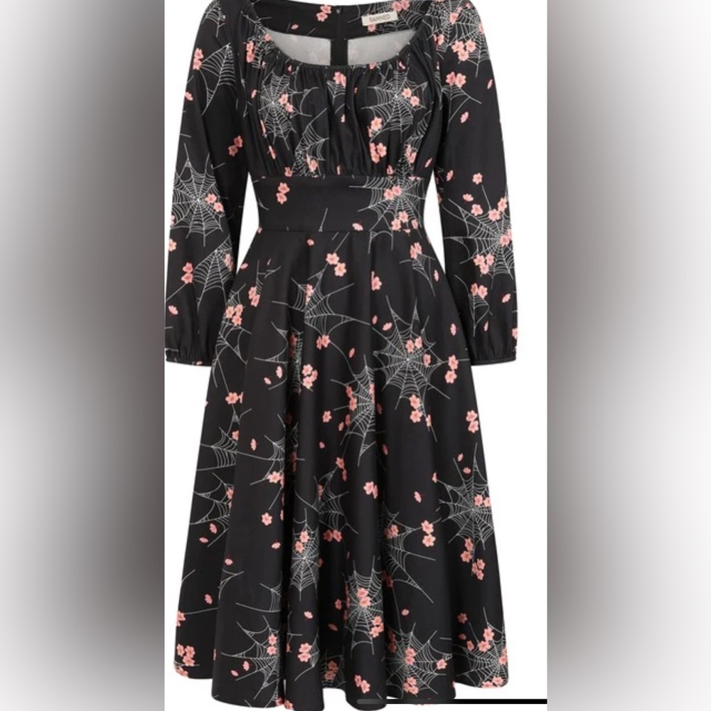 Banned Mina spiderweb cherry blossom dress size 2X